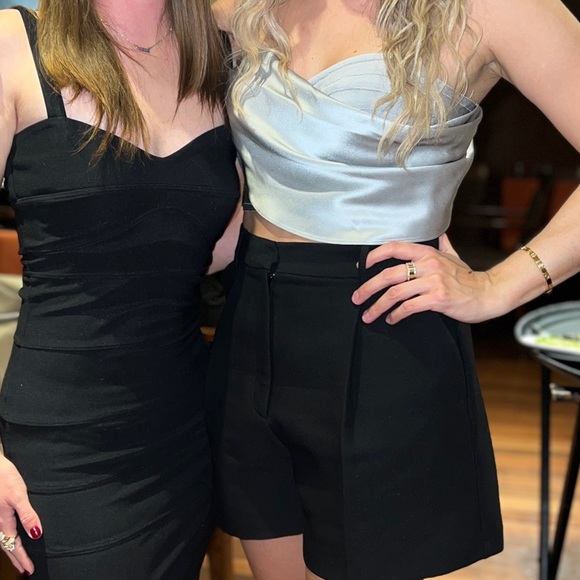 Herve Leger Silver Draped Bustier Top - Picture 4 of 4